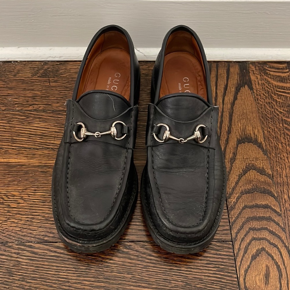 Black Leather Gucci Loafers